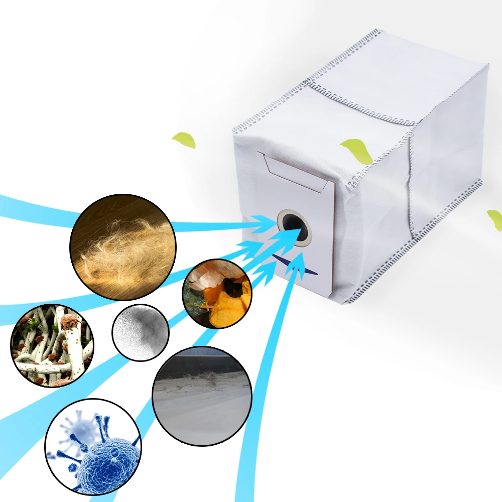 Pack of 5 Antibacterial Dust Bags Accessories Compatible with Ecovacs Deebot T30 Omni,T30 pro omni Robot Vacuum