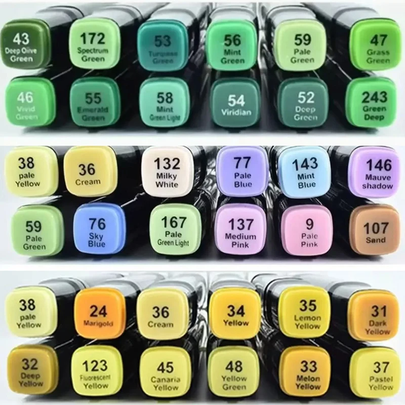 12 Colors/set  Macaron Alcohol Based Markers Dual Tip Sketching Drawing Markers Animation for Adults Painting School Supplies