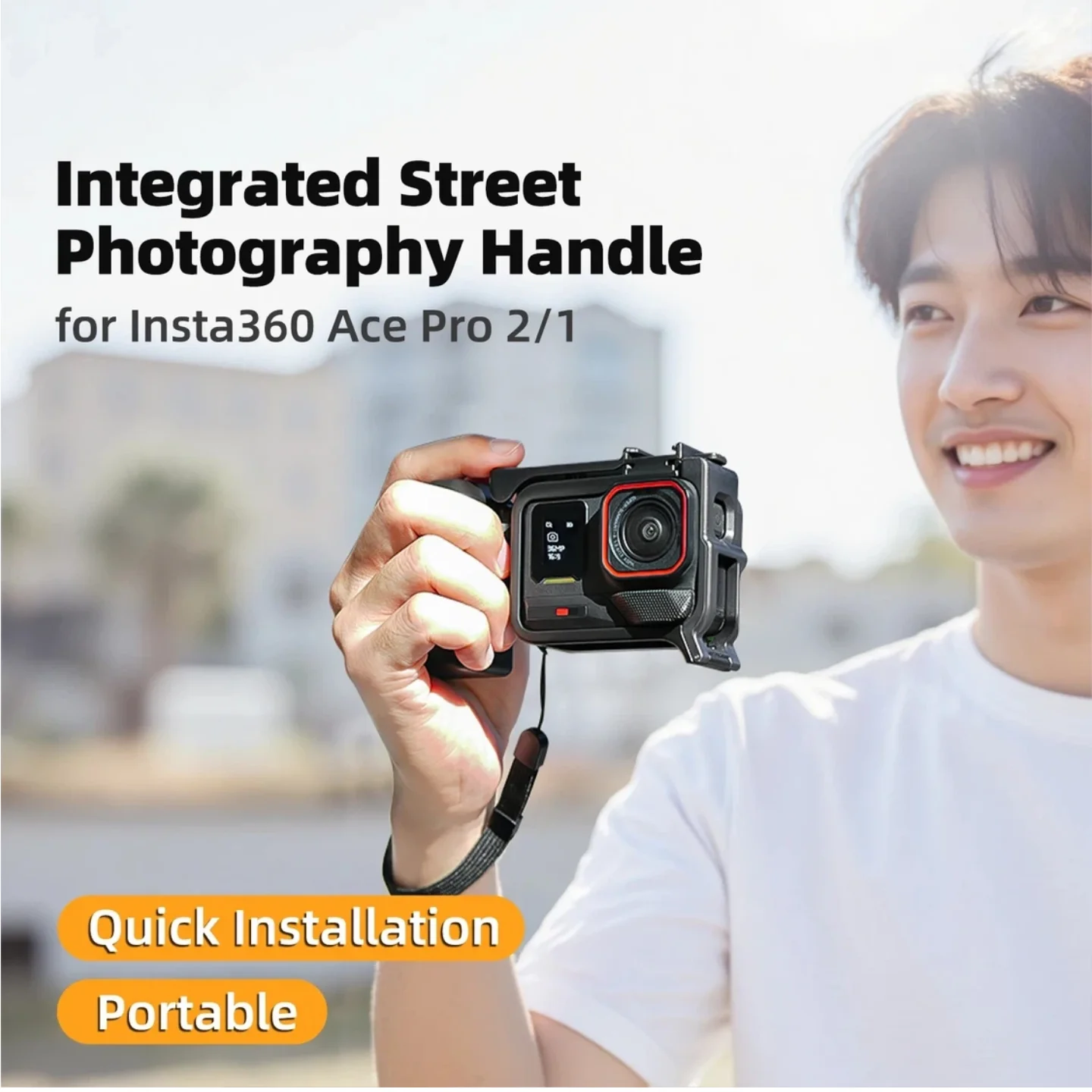 �y�Z�[�����zInsta360 Ace Pro 2/Ace Pro�p�X�g���[�g�O���b�v�L�b�g�A�n���h�O���b�v�}�E���g�A�N�C�b�N�����[�X�A���r�b�g�P�[�W�A�V���b�^�[�{�^���t���ی�t���[��