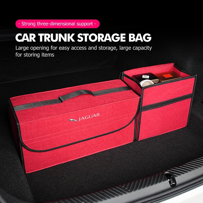حقيبة تخزين صندوق السيارة من اللباد صندوق منظم كبير جدًا قابل للطي لسيارة جاكوار XK S-Type F-Type X-Type F-Pace I-Pace E-Pace XFR XKR