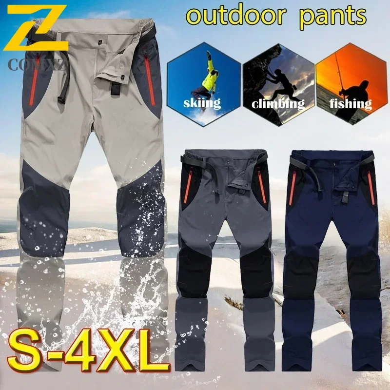 2025 New Cargo Pant Spring Men Slim Fit Waterproof Quick Dry Trousers Men's Outdoor Sports Trekking Camping Fishing Pants 4XL