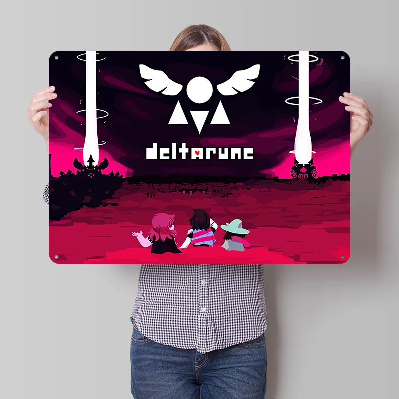 Deltarune: Chapter 1 Poster Retro 3D Printed Metal Signs Customized Wall Hanging Gift for Decoration Room Decor Luxury Tin Sign