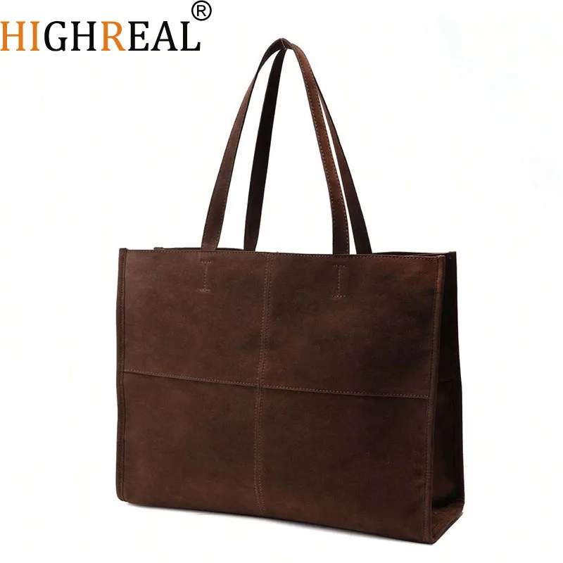 Large Capacity Suede Tote Women Bag Retro Shoulder Bag High Quality Quilting Handbags and Purses Designer Bags for Women Shopper