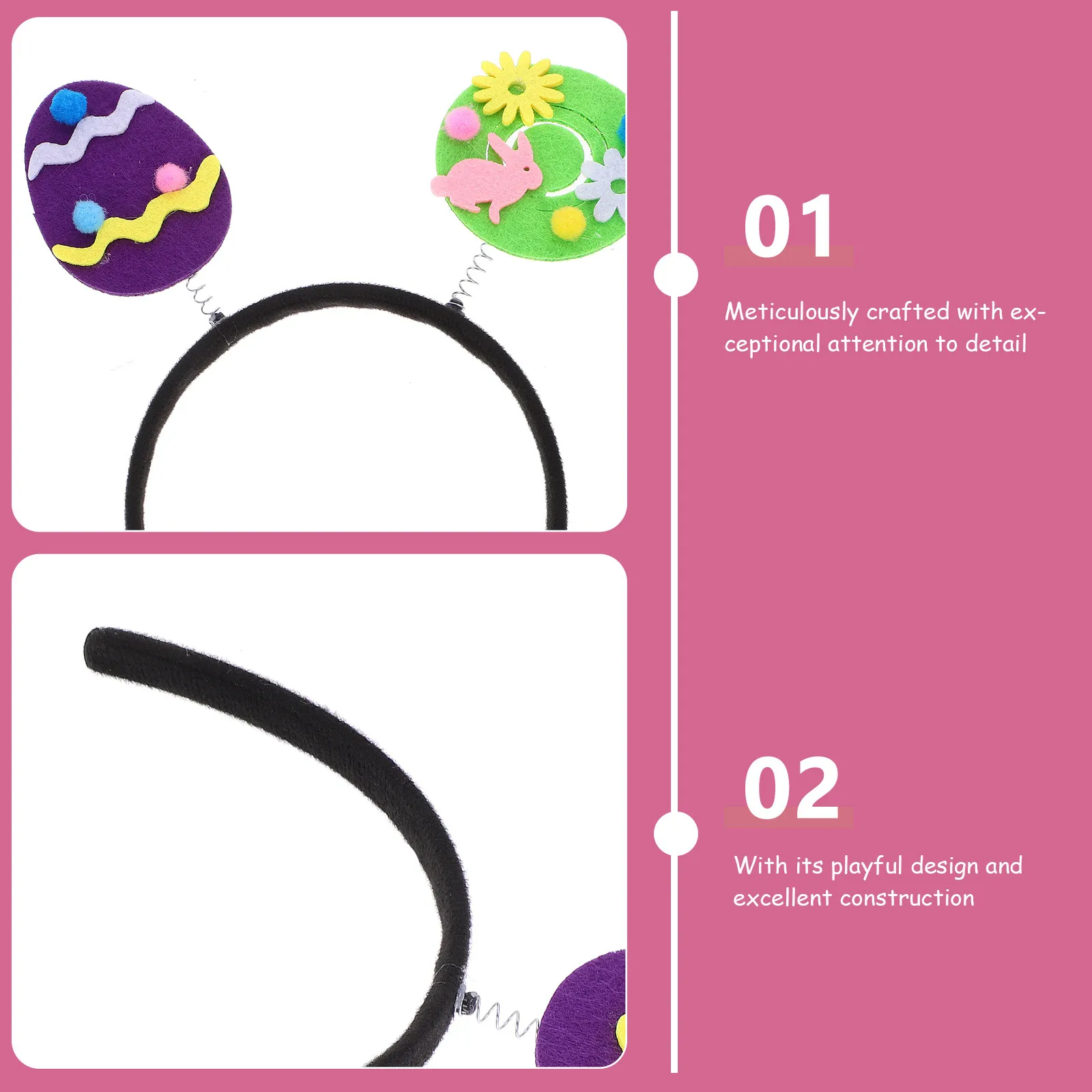 

Easter Headband Bunny Easter Egg Theme Fine Workmanship Comfortable Fit Party Hair Accessory for Girls Birthday Carnival Photo