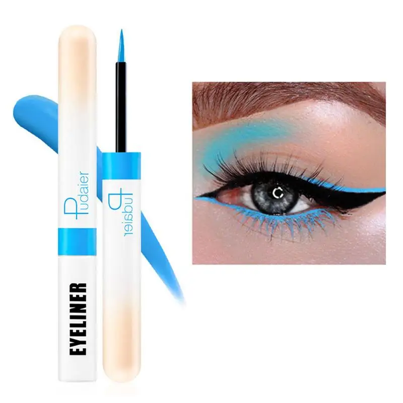 Farbiger flüssiger Eyeliner Stift wasserdicht langlebiger matter Eyeliner Gel flüssige Farbe Eyeliner Bleistift Augen Make-up Eyeliner weiß