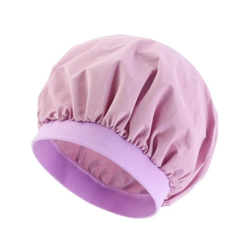 Women Waterproof Bath Hat Elastic Shower Hair Covers Bathing Caps Beanie Beauty Perm Cap Dustproof Hair Cap Bathroom Accessories