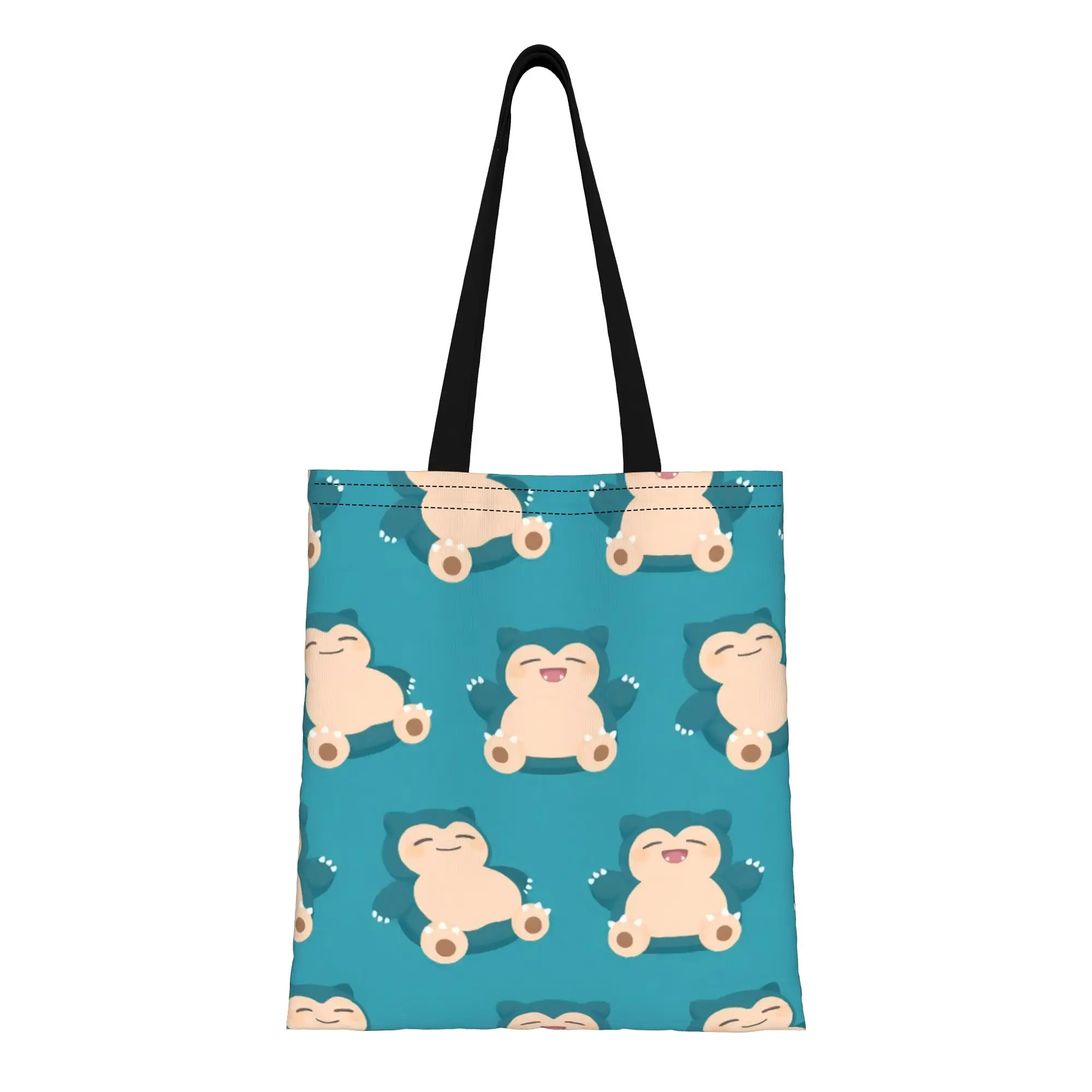 

Snorlax 4 Pokemon Canvas Tote Bag Perfect for Travel Women's Top-Handle Bags
