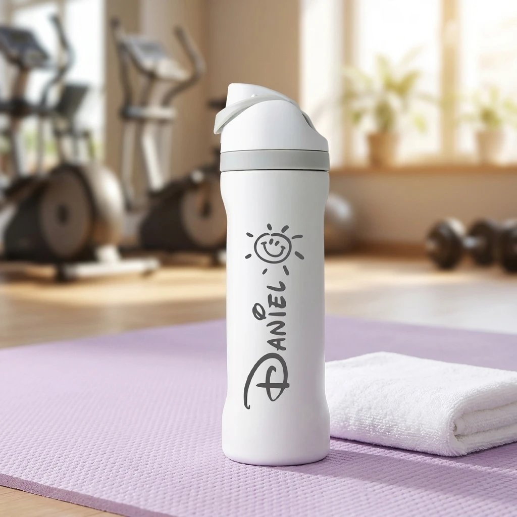 Custom Name Surfing Girl Beach Water Bottle Personalized Double Wall Stainless Steel Thermos, Birthday Gift for Women Beach Love view 3