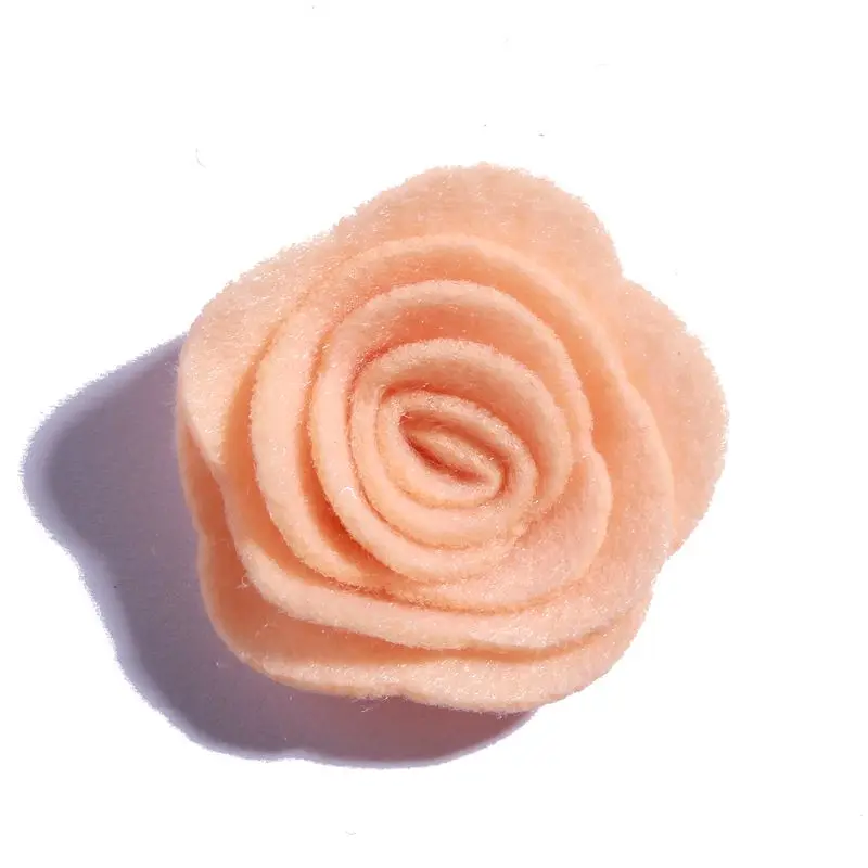 10PCS 4CM Newborn Decorative Nonwovens Felt Rose Flowers for Wedding Embellishment Artificial Flower for Home Garden