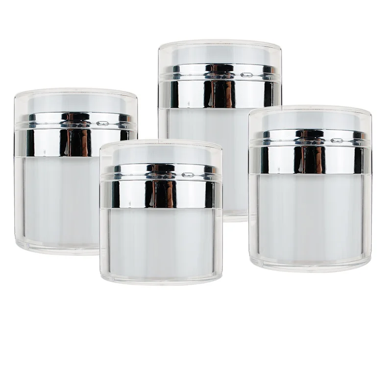 

3/6/12 шт. Роскошная акриловая безвоздушная банка для крема с насосом 15/30/50 г пластиковая белая пустая высококачественная многоразовая косметическая банка для крема для лица