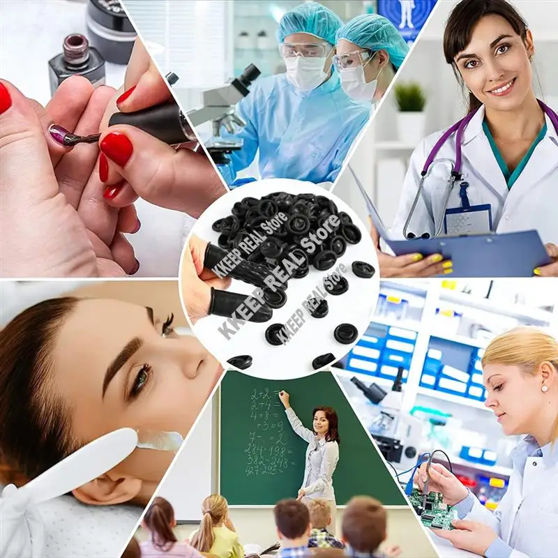 800 قطعة من قفازات الأصابع المصنوعة من اللاتكس للاستعمال مرة واحدة، قفازات واقية لأطراف الأصابع باللون الأسود ومضادة للكهرباء الساكنة، أكمام إصبع مطاطية - VVNB #1