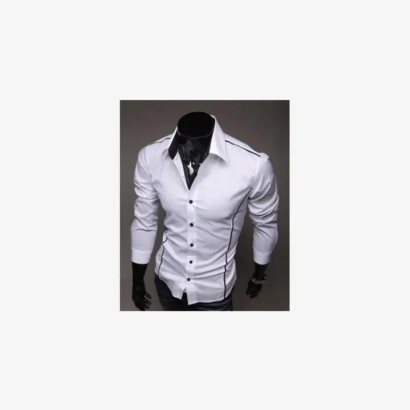 

Faionable Slim Fit Мужская повседневная длинная све irt Осенняя новинка Sle Embellied VSKA Brand Urban Sle All Season irt