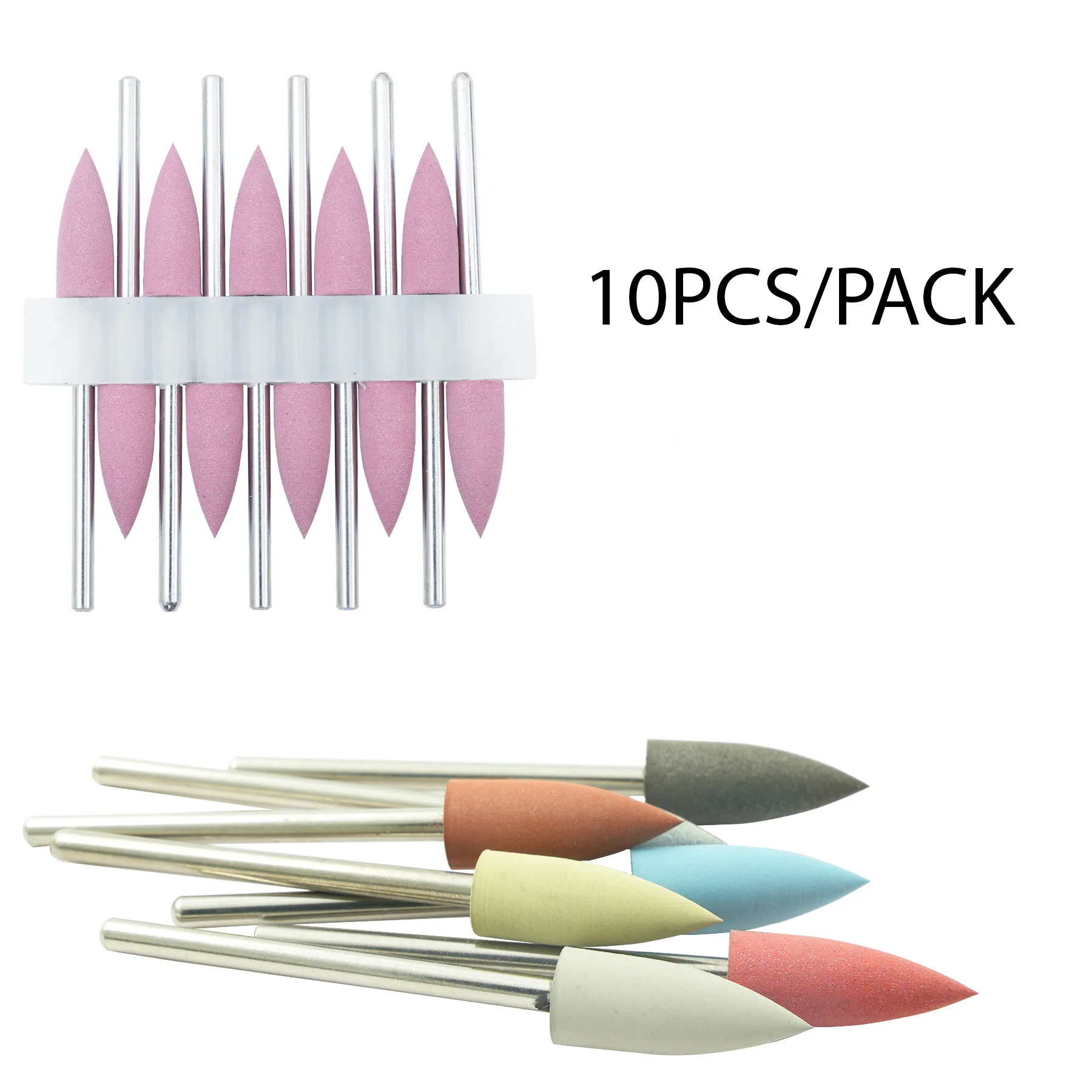 10pcs 2.35mm Dental Lab Polishers Kit Flexible Rubber Denture Acrylic Teeth Polishing Tools in 7 Colors for Dental Labs