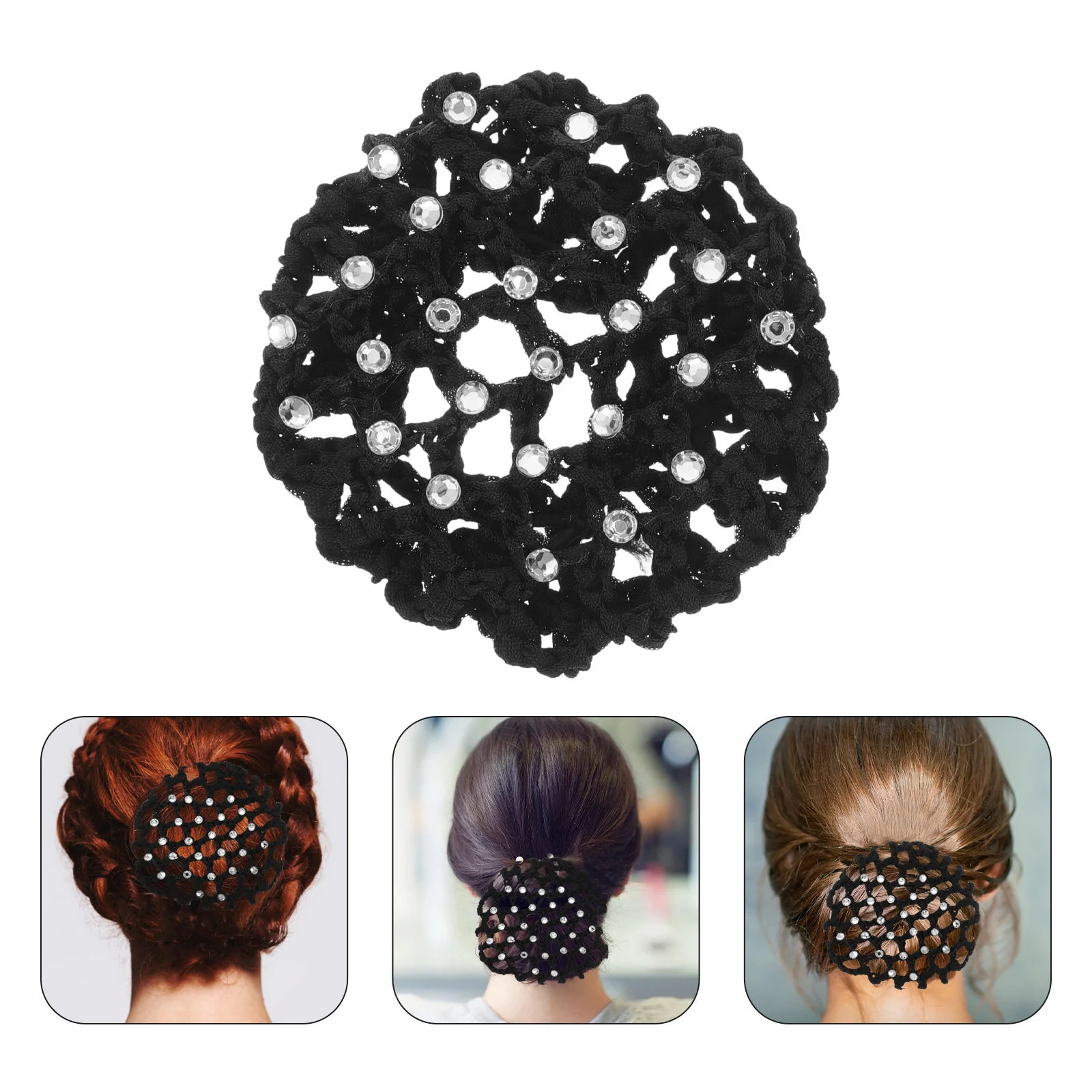 4 Pcs Hair Accessories for Net Bag Ballet Bun Covers Bread Black Nets Buns Woman