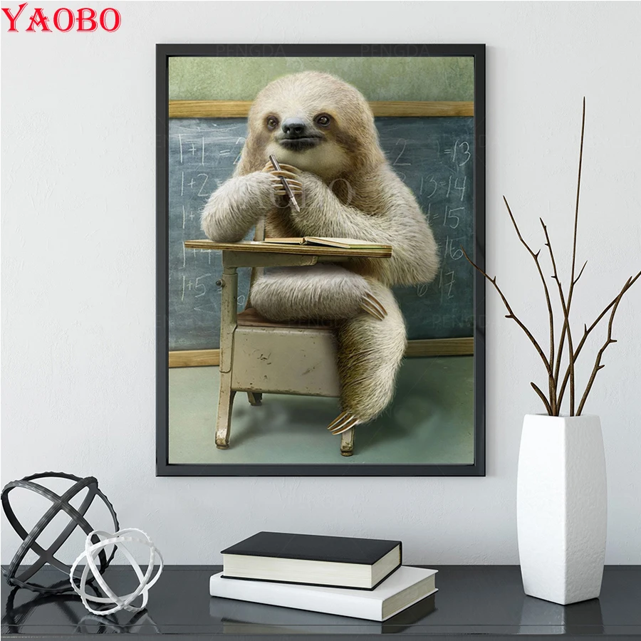 Diamond Painting Cute animal sloth Diamond Mosaic Cross Stitch new year gift 2021Full Square Round Diamond Embroidery Wall Decor