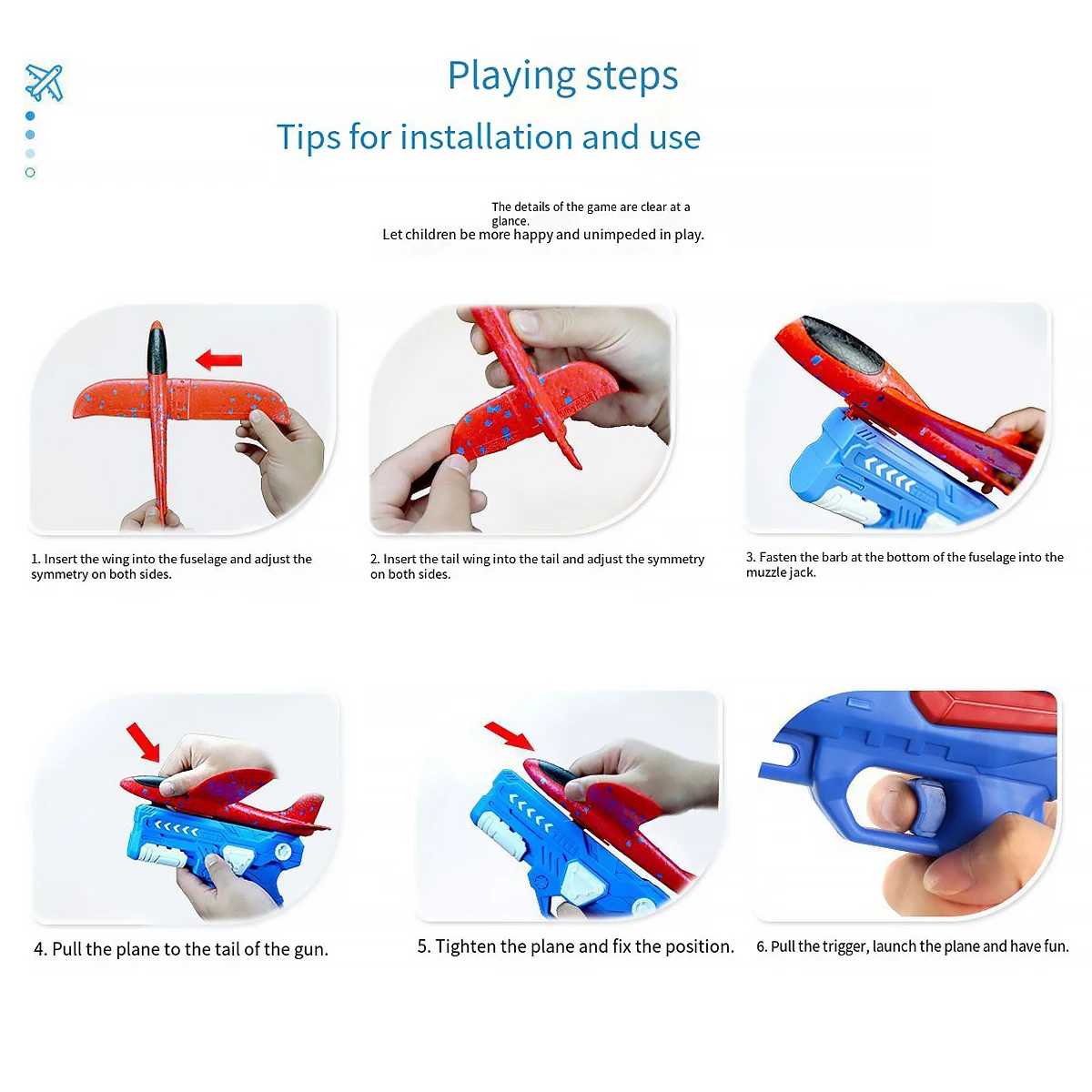 Kids Toys Catapult  Foam AirPlane Gun-style Launching Aircraft Gunner Throwing Aircraft Toys for Boys Birthday Christmas Gifts