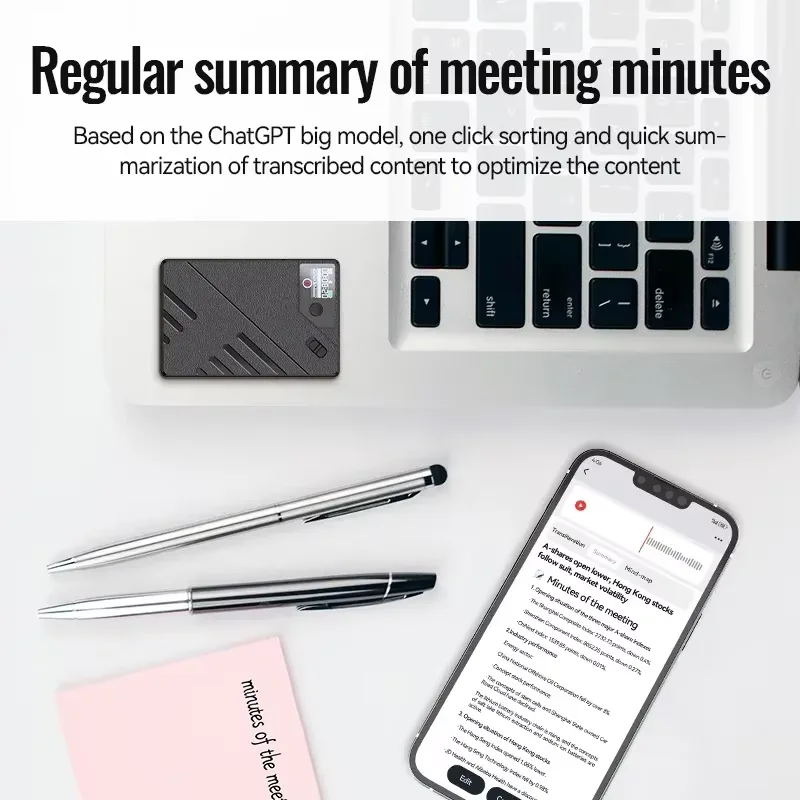 A5 AI مسجل صوت GPT التطبيق الذكي التحكم الصوت خريطة العقل نقل في الوقت الحقيقي/الملخص/الترجمة تسجيل المكالمات الهاتفية