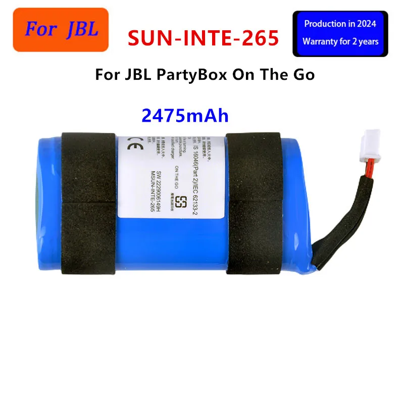 

Original SUN-INTE-265 2475mAh For JBL PartyBox On The Go/OnTheGo Bluetooth Wireless Speaker Replacement Battery