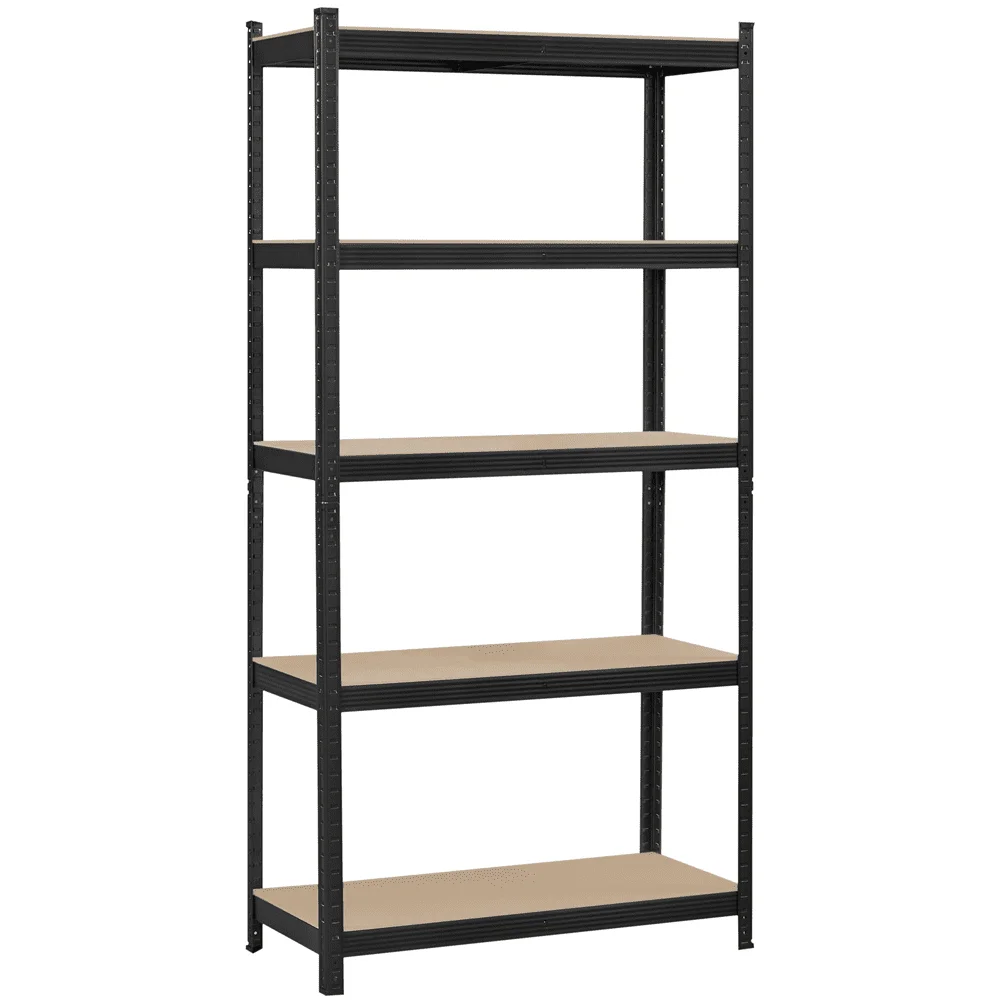 5-Shelf Boltless & Adjustable Steel Storage Shelf Unit, Black, Holds up to 386 lb Per Shelf, cube shelf , book shelves