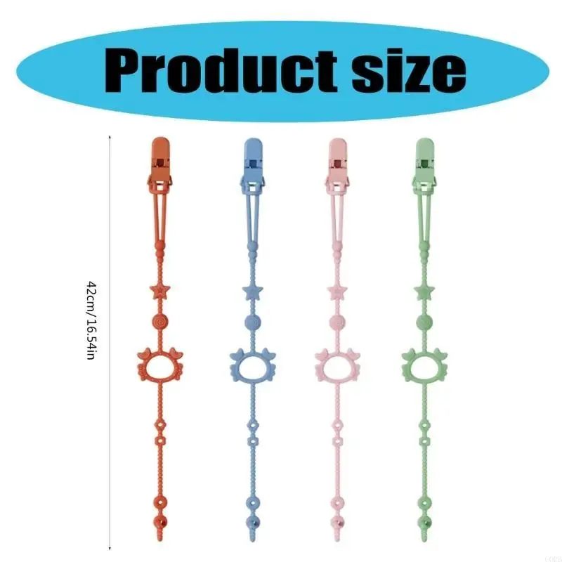 

CORB Baby Pacifier Rope Silicone Pacifiers Clip Chain Infant Teething Toy Chain 4-Gear Adjustable Toddler Cup Lanyard Rope