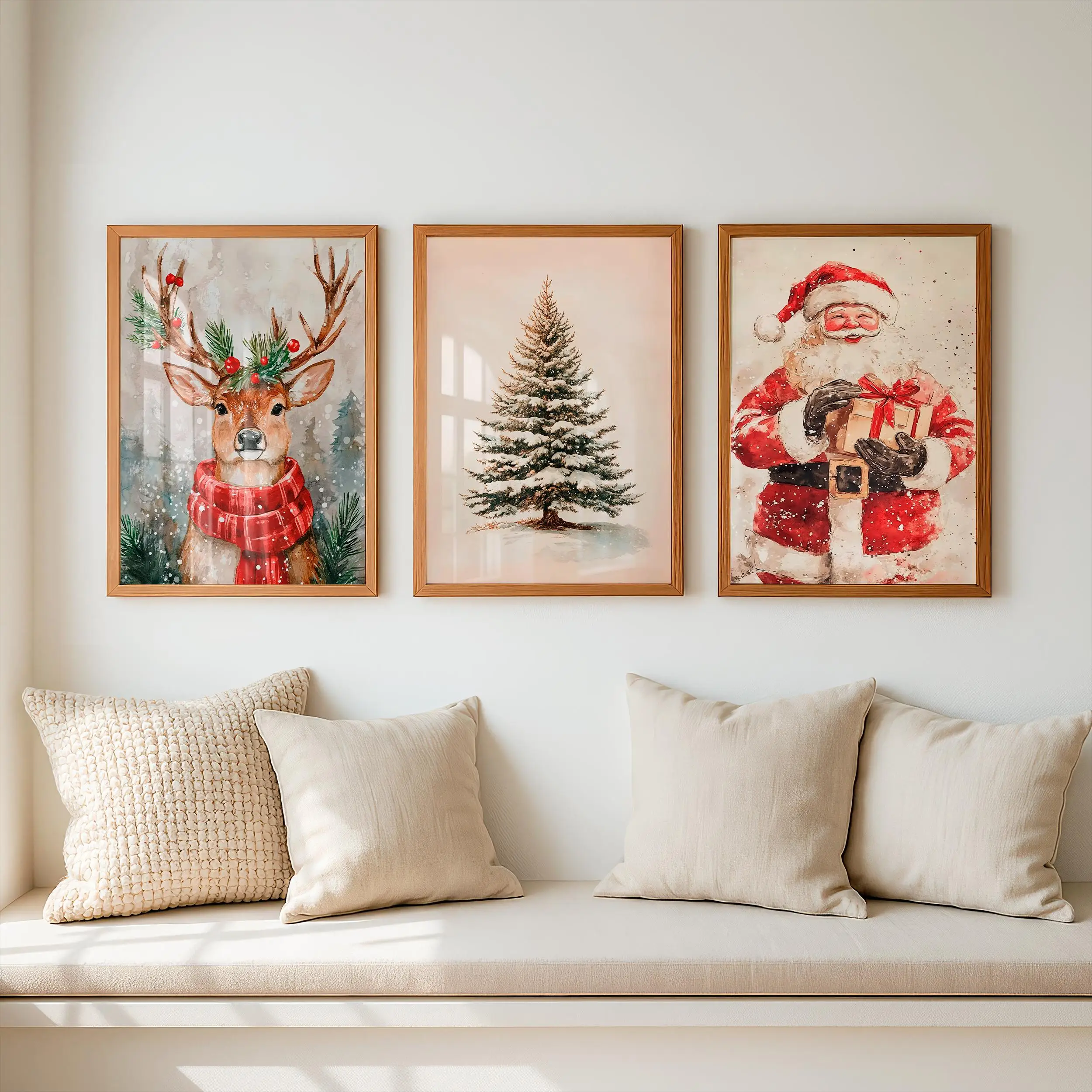 3 шт. безрамочных рождественск – обзор и цена Watercolor Poster Print