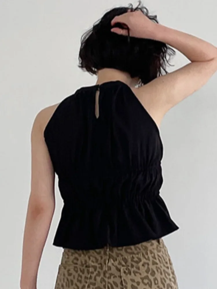

Korean Design Svel Ne Hanging Vest Women Summer Outerwear ort Size Small Lace Ele Top