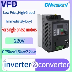 0.75-7.5KW Economical 1phase 220V inoutput VFD RS485 Single phase motor driver frequency converter Small Transformer inverter