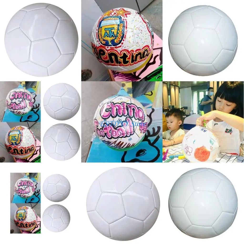

G6DE Doodles Football White Football Model Football Hand Painting White Football
