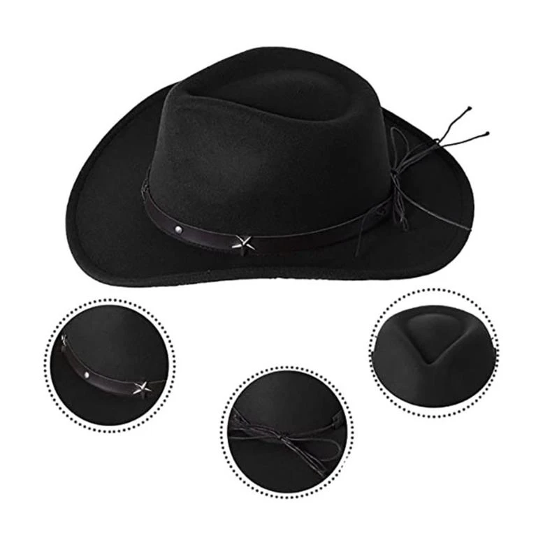 Cowboy Hat Tibetan Caps for Stage-Performance Folk Photo Studio Props