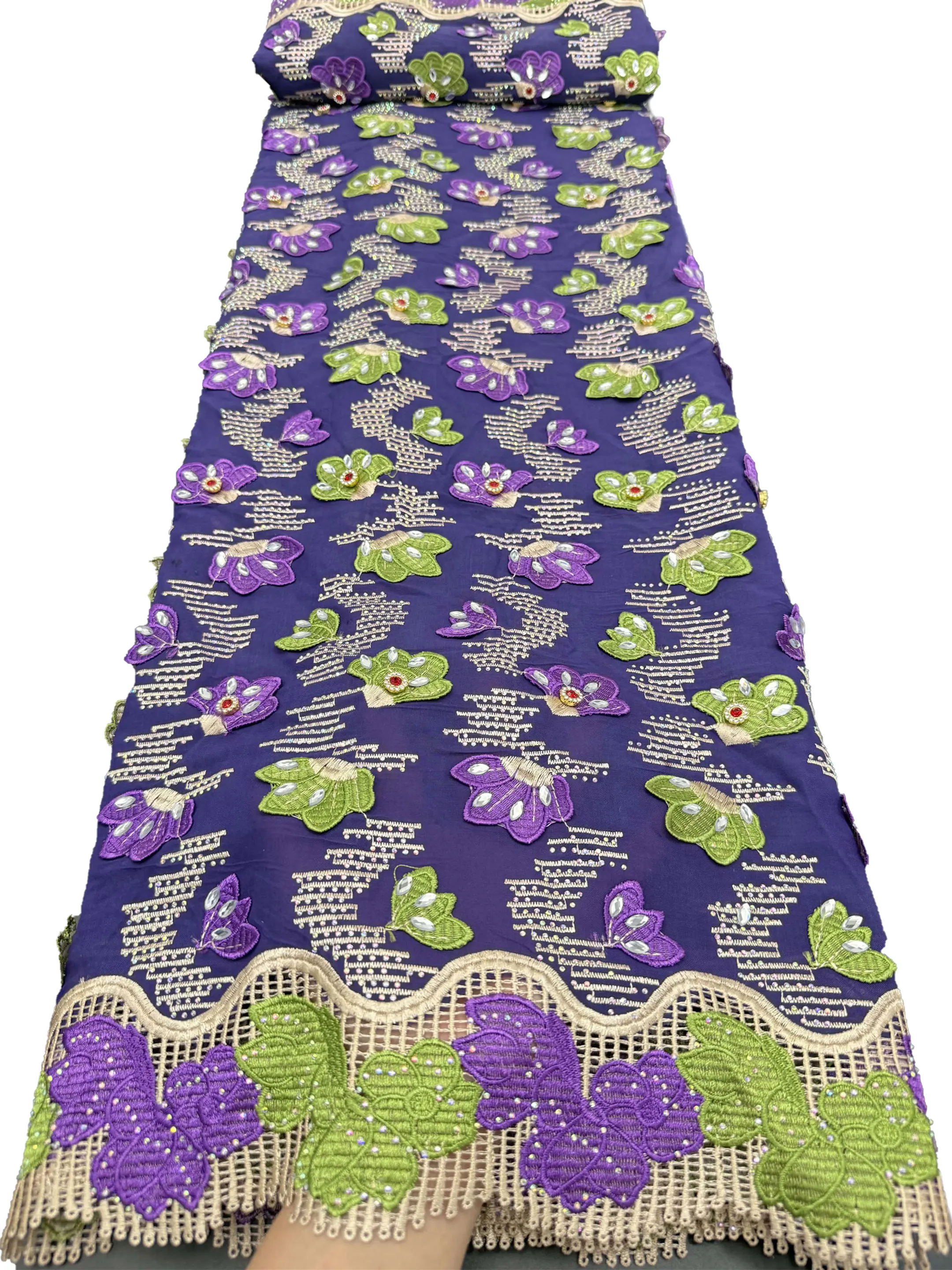 Highest Quality African Swiss Soft Original Handcut Flower Embroidered Nigerian Cotton Lace Fabric For Women Party Dress Sewing