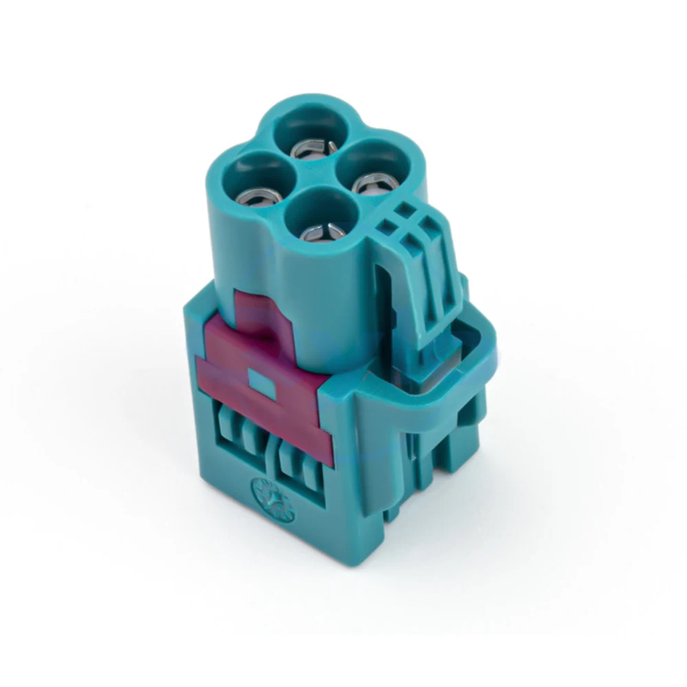 MINI FAKRA Automotive Connector Female Four-in-One Z-Type Aqua Blue Straight Female Connector for Bluetooth/GPS Vehicle Use 1pcs