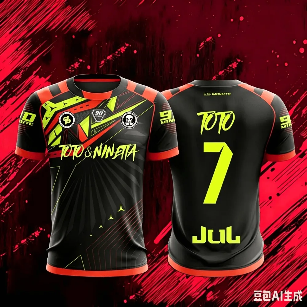 Camiseta de Hombre JUL Toto Ninetta Modelo Verano, Impresión 3D, Talla Grande, Holgada y Cómoda, Ideal para Uso en Exteriores