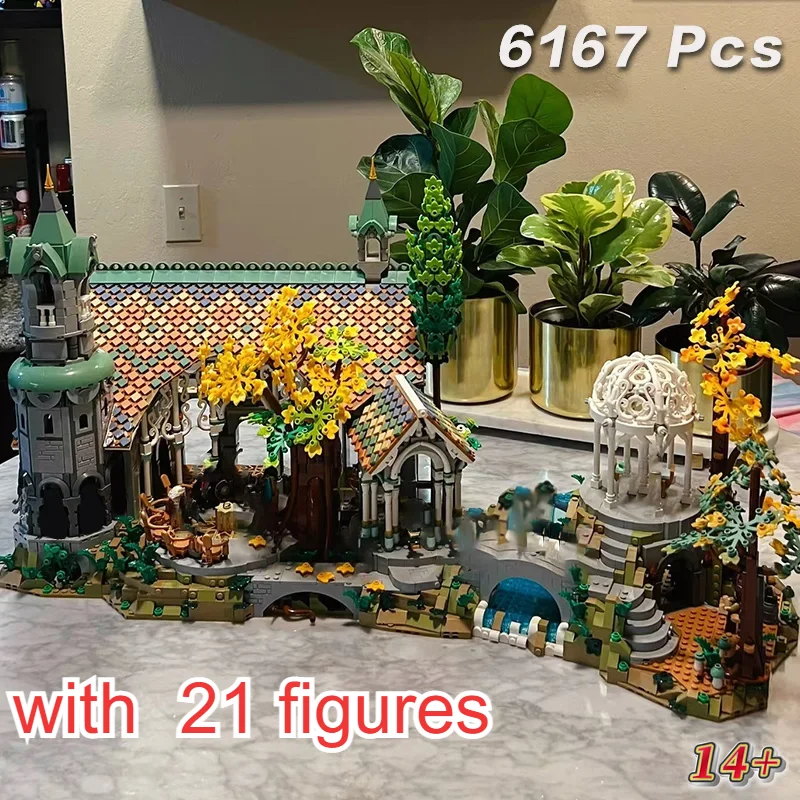 NUEVO 2026, Serie de Películas de 6167 Piezas, Vista de Calle de la Película El Señor de los Anillos con 21 Figuras, Modelo Decorativo de Escritorio para Regalos