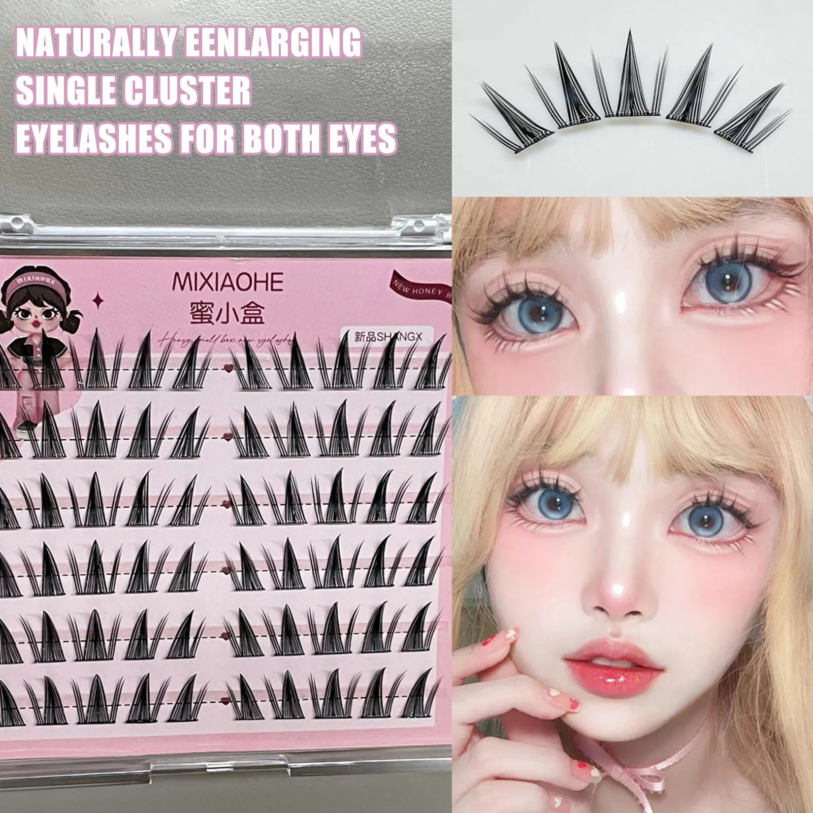 

6 Rows Single Cluster Sunflower False Eyelashes 3D Manga Lashes Cosplay Fluffy False Eyelashes DIY Natural Cartoon Fake Eyelash