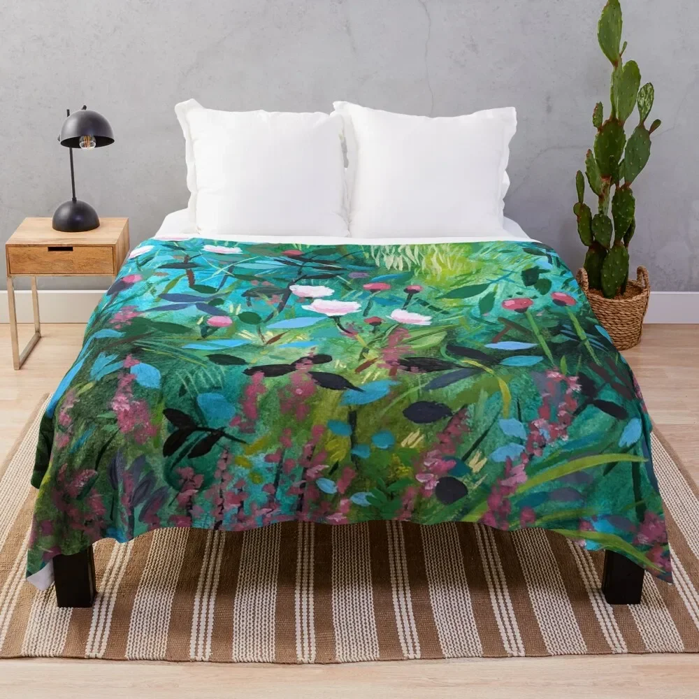 

Orchids and Roses Botanical Painting Throw Blanket Nap Stuffeds Fashion Sofas Soft Plush Plaid Blankets