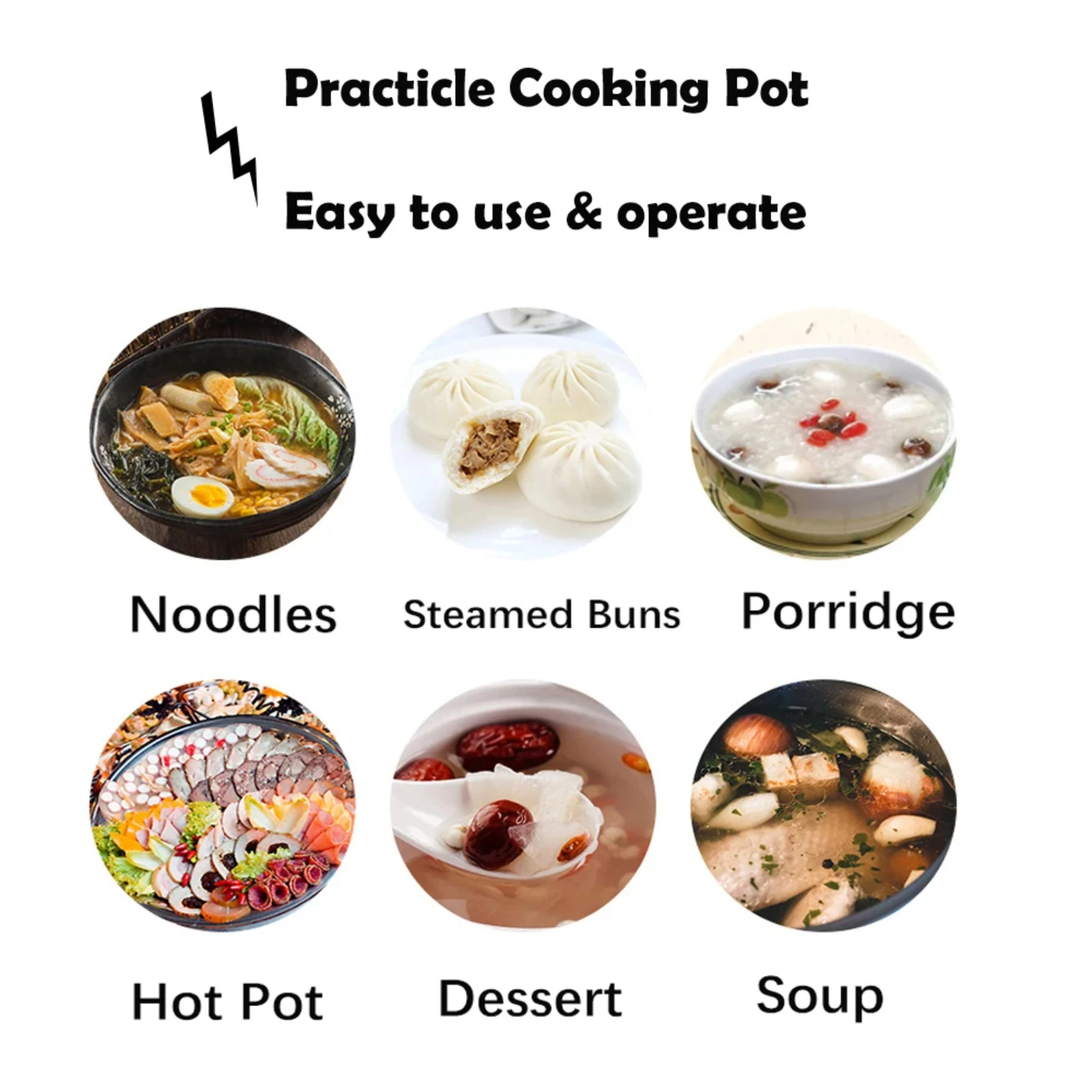 New Portable Mini Compact Multi-functional Electric Hot Pot Cooker with EU Plug for 1-2 People, Convenient Heating Pan and Cooki