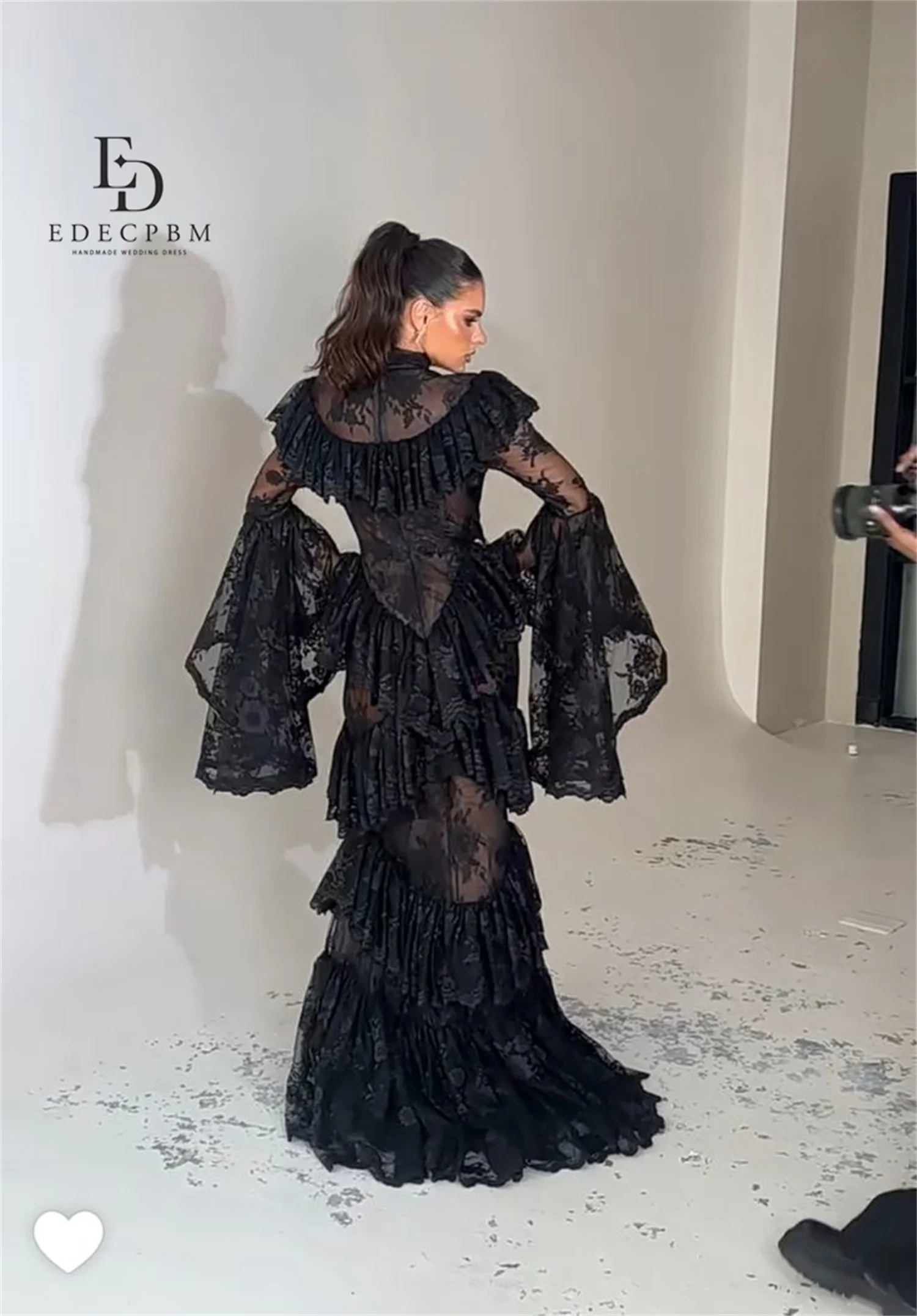 EDECPBM-Vestidos De fiesta elegantes multicapa para mujer, Vestidos largos De graduación, Vestidos De fiesta De lujo De encaje, sirena negra personalizada, 2025