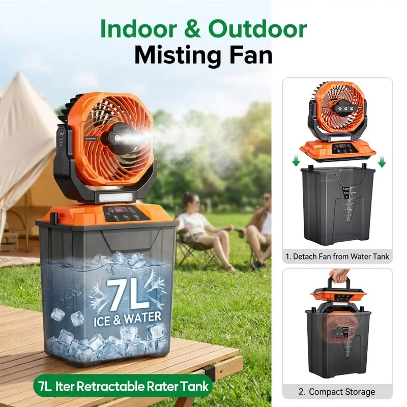 

Outdoor Spray Fan Camping Refrigeration Portable Fan Tent Lighting