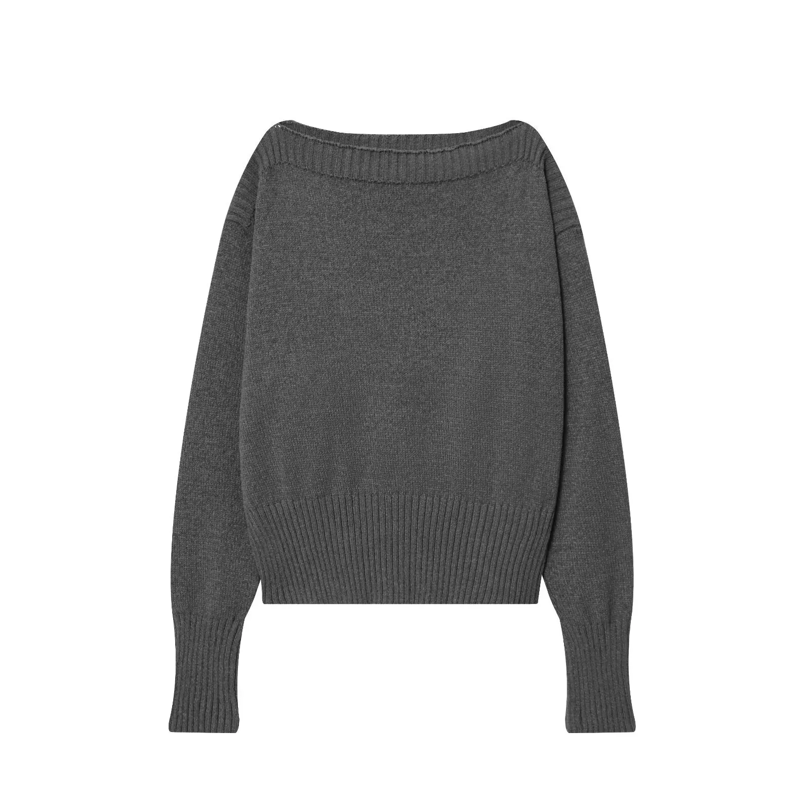 

Свободный однотонный вязаный топ, женский свитер с открытыми плечами, повседневный модный пуловер в европейском стиле, женская верхняя одежда