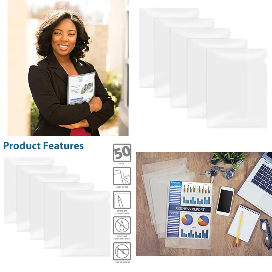 

Лучшие офисные товары Полиэтиленовые карманы для проектов Рукава для курток 50 упаковок Папка для проектов Куртки для файлов Прозрачные буквы Размер 9 x 11,5 Идеально подходит