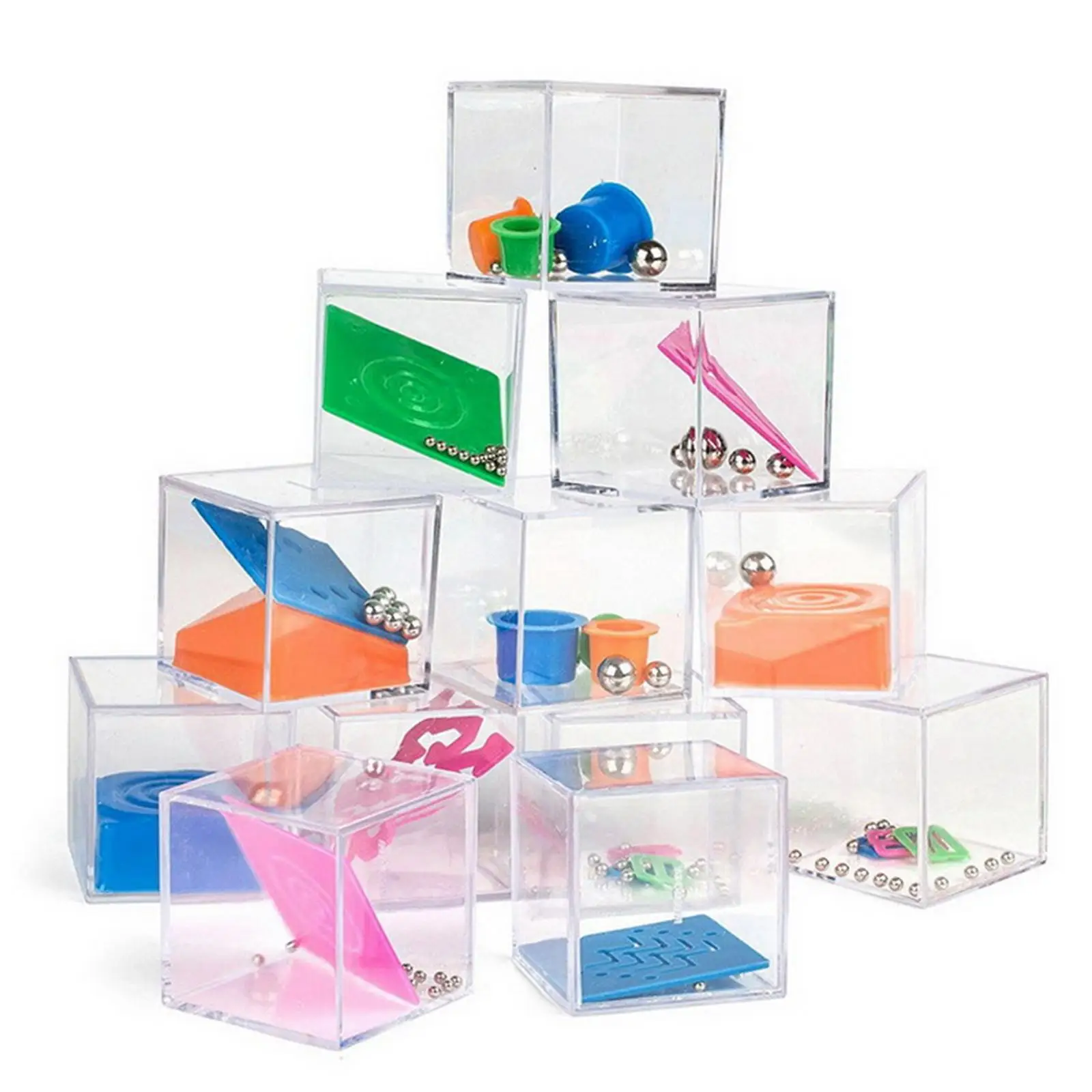 

24 Pieces Maze Game Puzzle Box Set Puzzle Balls Educational Gift Brain Teaser Balance Game Box for Children Adults Kids Teens