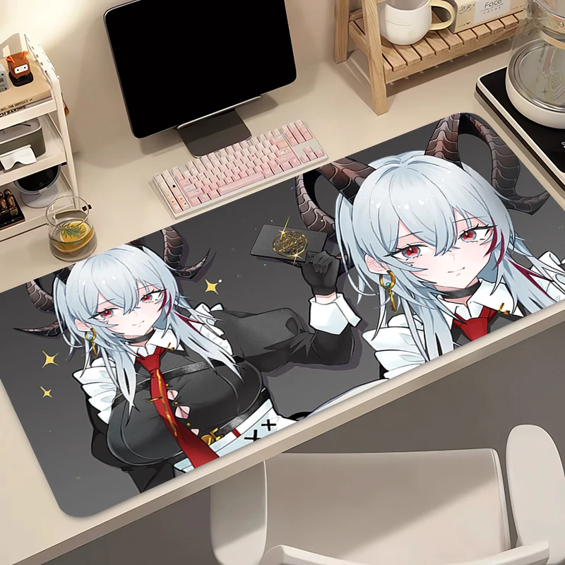 لوحة ماوس ألعاب من السيليكون W-Wuthering W-Waves Zani لوحة مفاتيح كبيرة لوحة ماوس توبوغرافية للوحة المفاتيح مع حصيرة طاولة مضادة للانزلاق