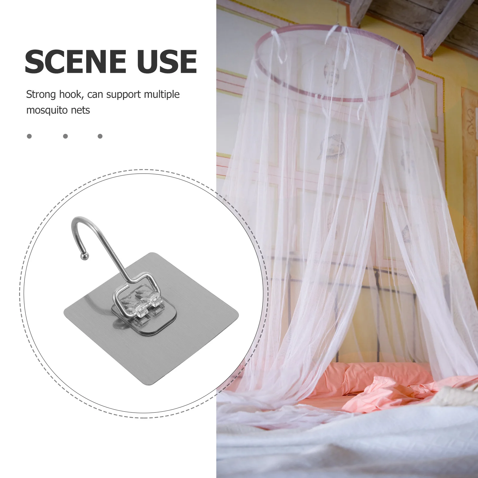 

5 шт. крючок для москитной сетки, липкая потолочная вешалка для навеса для кровати, сменные крючки для купола, простая установка, не повреждает поверхность