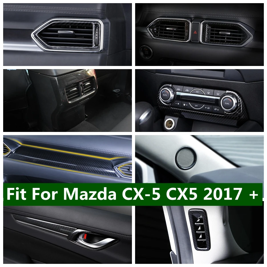 

Pillar A Tweeter Center Control Stripes Window Lift Button Decor Frame Cover Trim For Mazda CX-5 CX5 2017 - 2024 Car Accessories