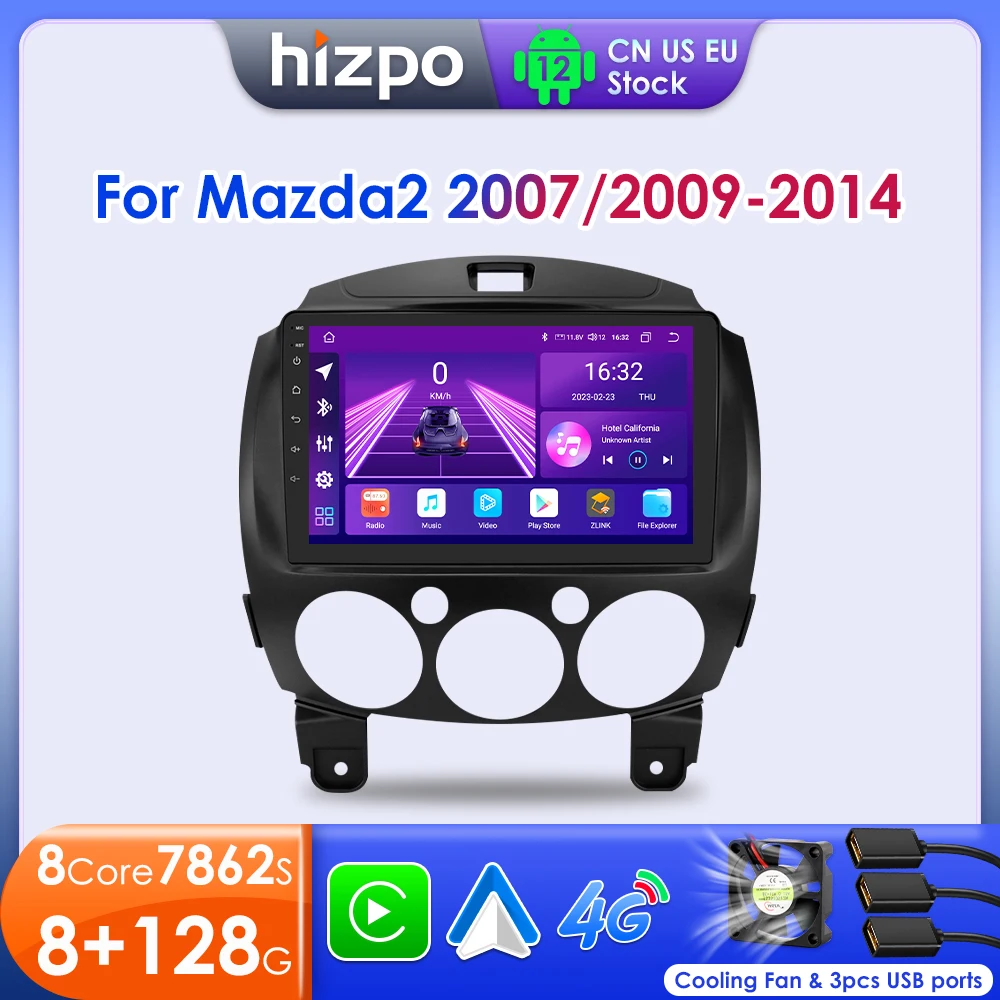 

Hizpo 2din Android 13 Car Stereo For MAZDA 2 Mazda2 2007-2014 Radio Multimedia Video Player Navigation GPS Head Unit Carplay BT