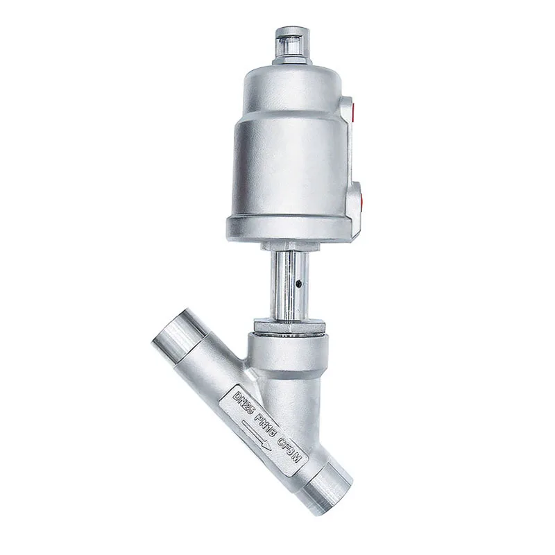 

DN25 Stainless Steel Pneumatic Welding Angle Seat Valve Normally Closed Stainless Steels Actuator For Steam Gas Oil