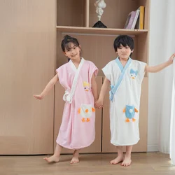 Kids Bathrobe Cartoon Bath Skirt Coral Fleece Towel Cute Soft Baby  Swimming Beach Towel Baby Bath Towel for Shower Spa