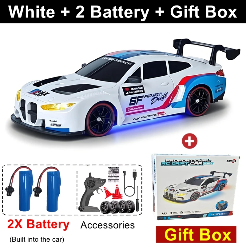 Nieuwe 4WD Afstandsbediening Drift Auto Full Size 1:24 Mini Afstandsbediening Racewagen Model 2.4G Radio Hoge snelheid RC Auto Jongen Speelgoed Cadeau