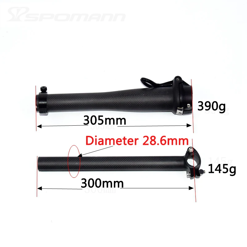 Newest Folding Bike MTB Carbon Fiber Adjustable Extension Stem Electric Bicycle Telescopic Stem for Handlebar 25.4mm light parts