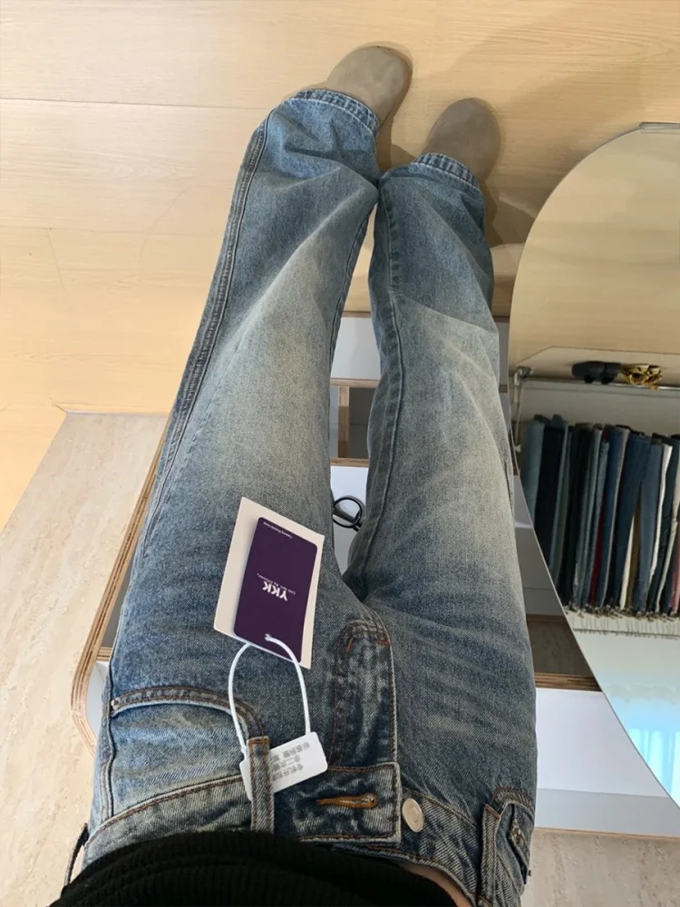 بنطلون جينز نسائي من American Retro Bell Bot بتصميم منخفض الخصر للتخسيس وليس يغطي الرجل كاجوال مريح وقابل للتنفس وناعم